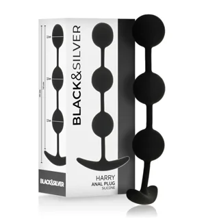 Chapelet Anal Harry 3 Sphères en Silicone 14 cm Black&Silver