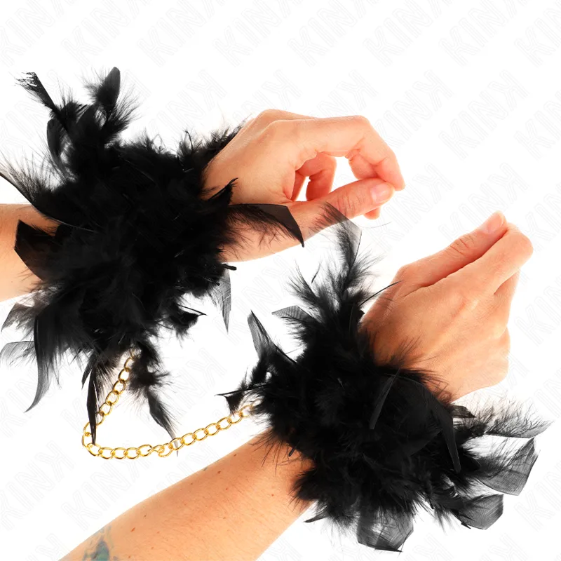 Manchettes en Plume avec Chaîne Or Modèle 1 Kink menottes