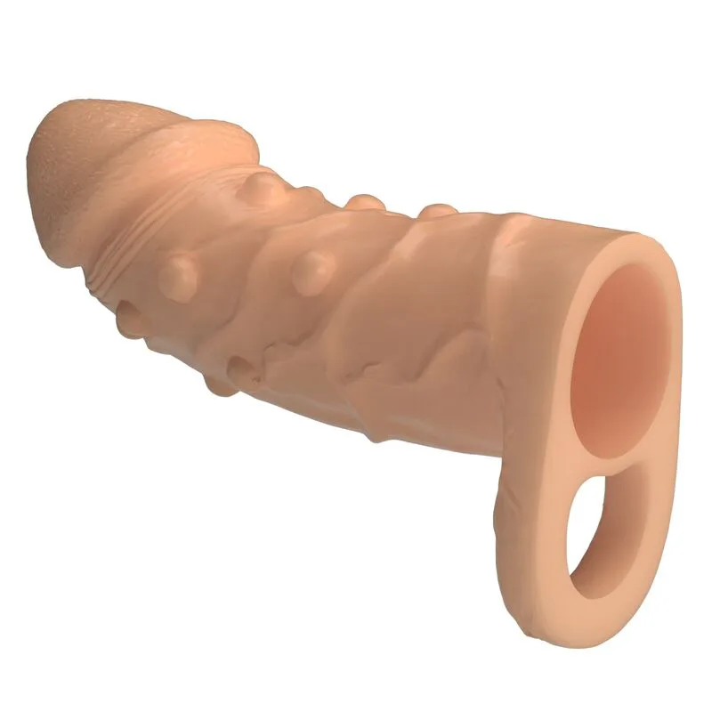 Gaine à pénis Manchon d'Extension Pénienne Dort 14 cm Ø 4 cm Naturel