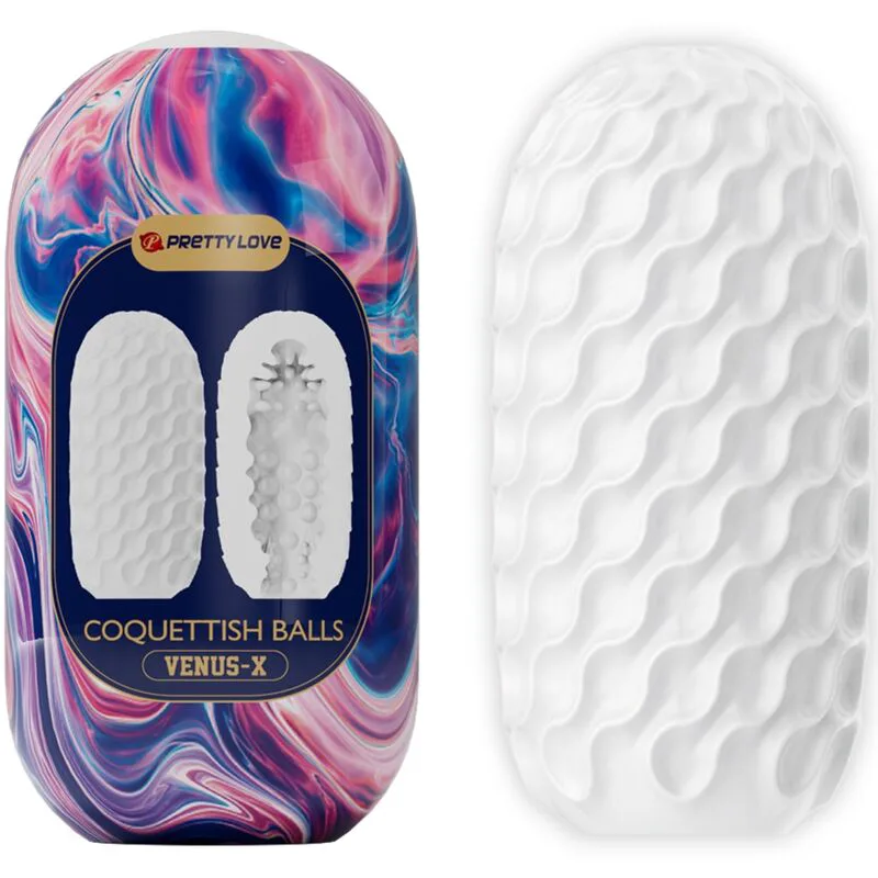 Coquettish Balls Masturbateur Homme en Silicone Blanc Pretty Love
