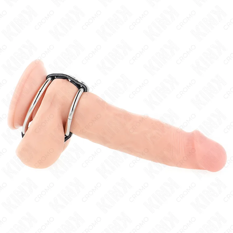 Double Anneau pénien en Métal de 3,8 cm à 5 cm Connecté au Kink