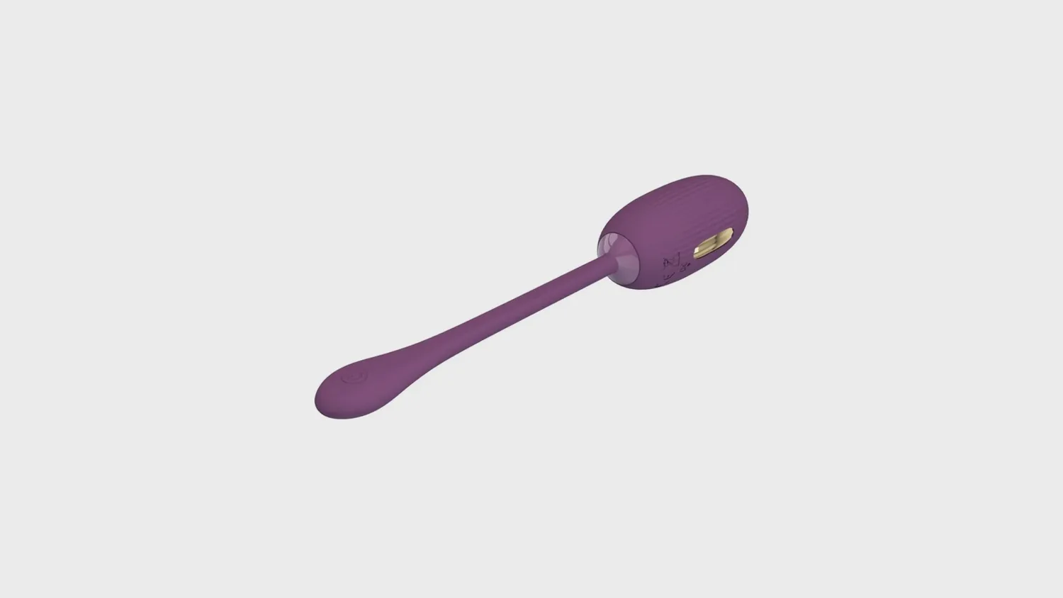Œuf vibrant connecté Pretty Love Doreen lilas, corps nervuré et tige souple qui porte l'antenne Bluetooth