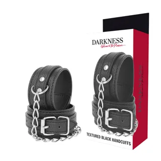 Menottes en Cuir Texturé Noir Darkness noir menottes