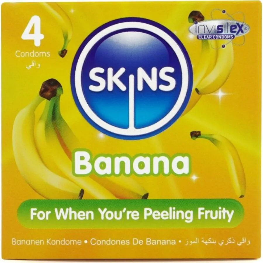 Pack de 4 Préservatifs Banane Premium Skins préservatif