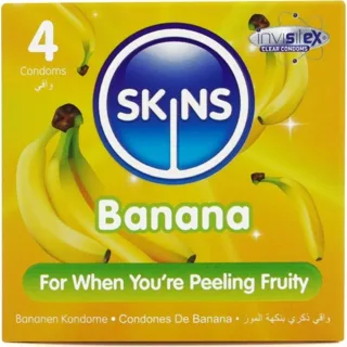 Pack de 4 Préservatifs Banane Premium Skins préservatif