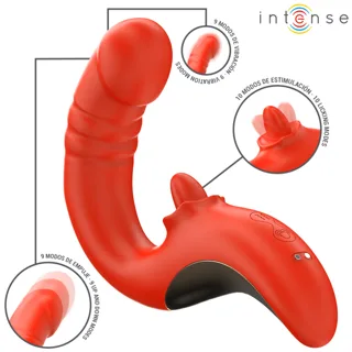 Vibromasseur et Stimulateur Paulina en Forme de U Rouge Intense rouge vibromasseur