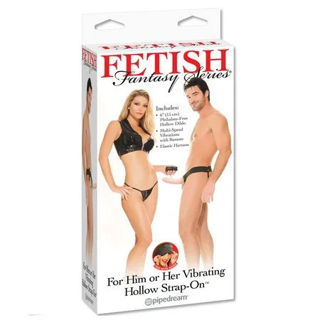 Gode Harnais Vibromasseur Creux pour Lui et Elle Naturel 14 cm