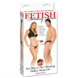 Gode Harnais Vibromasseur Creux pour Lui et Elle Naturel 14 cm