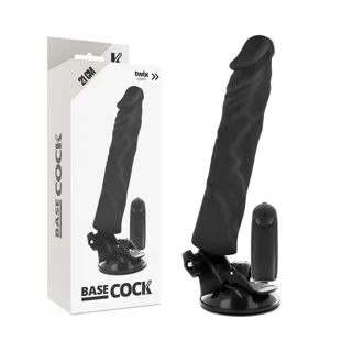 Vibromasseur Réaliste Télécommande Noir 21 x 4 cm Basecock