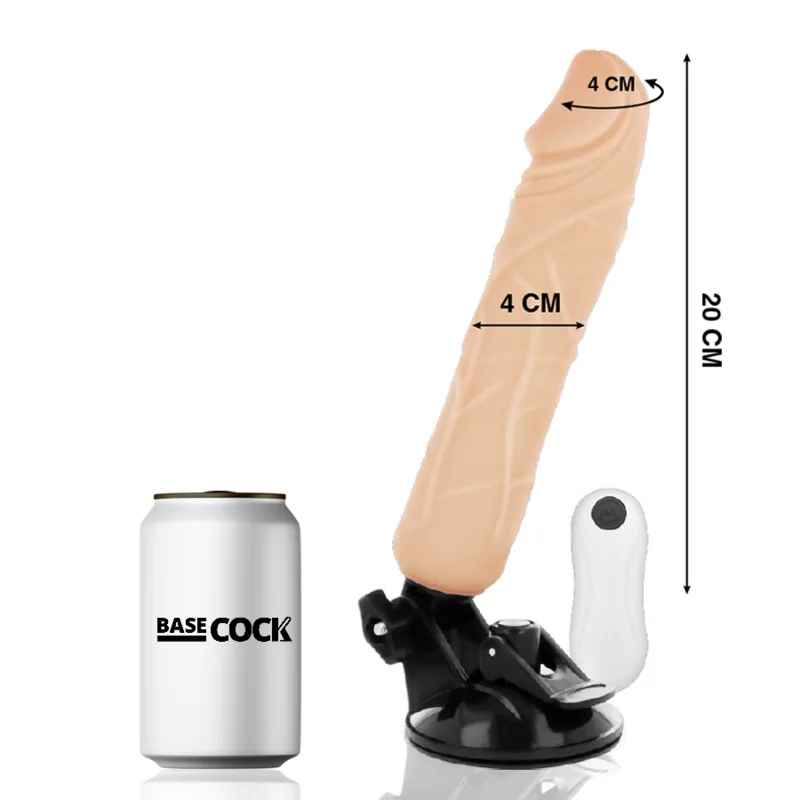 Vibromasseur Réaliste Télécommande Naturel 20 x 4 cm Basecock