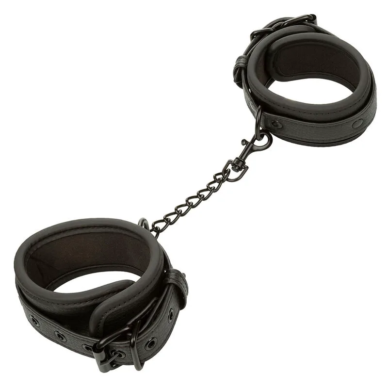 Nocturnal Chevilles Réglables en Cuir Noir Calexotics noir menottes