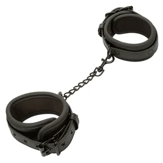 Nocturnal Chevilles Réglables en Cuir Noir Calexotics noir menottes
