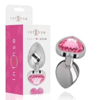 Plug Anal en Métal Aluminium Coeur Rose Taille M Intense