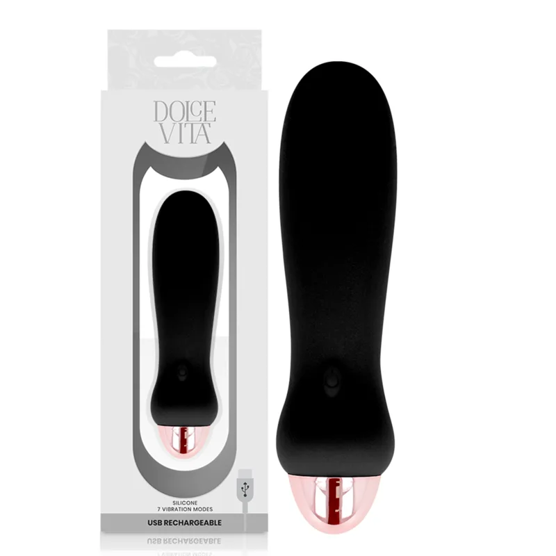 Vibromasseur Rechargeable Cinq Noir 7 Vitesses Dolce Vita