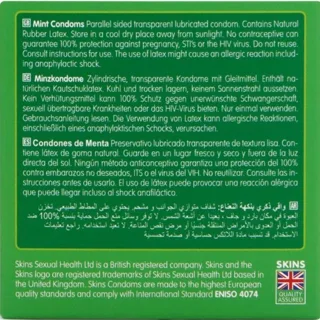 Pack de 4 Préservatifs Premium Menthe Skins