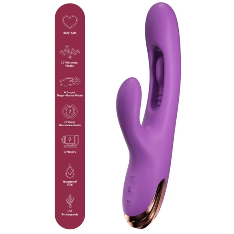 Vibromasseur Point G Lapin avec Mouvement Numérique Violet She.e.o