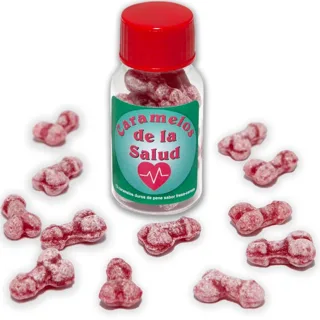 12 Bonbons Santé Forme Pénis Fraise/cerise Diablo Picante jeu coquin
