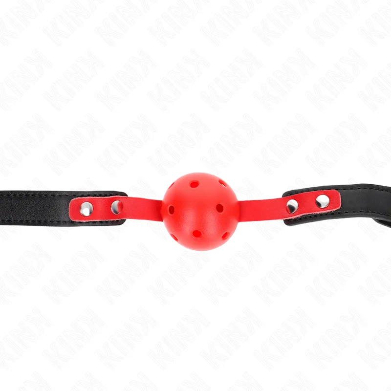 Balle Dure Creuse Rouge 4 CM Bâillon Bracelet Noir 60 X 2 Kink noir bâillon