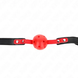 Balle Dure Creuse Rouge 4 CM Bâillon Bracelet Noir 60 X 2 Kink noir bâillon