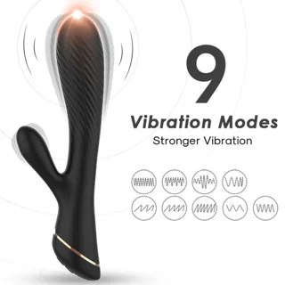 Vibromasseur Lapin Silicone Noir Armony