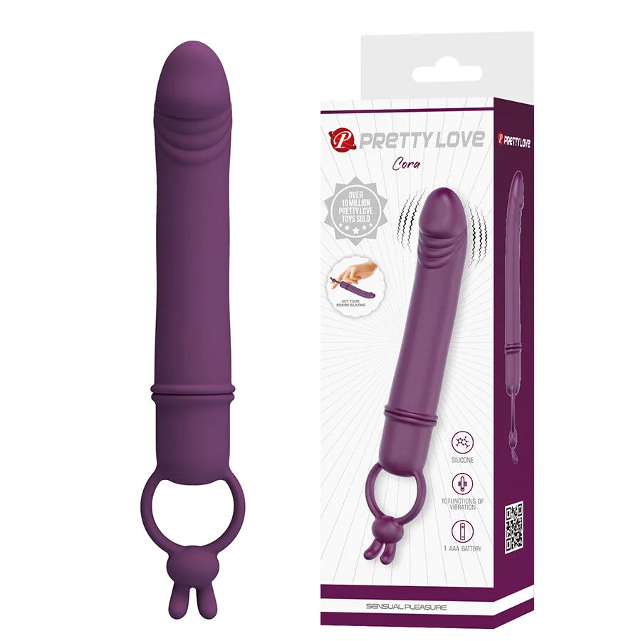 Cora Vibromasseur en Forme de Pénis avec Anneau de Pretty Love