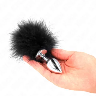 Plug Anal en Acier Inoxydable 11 x 7 cm avec Plume 11 cm Kink