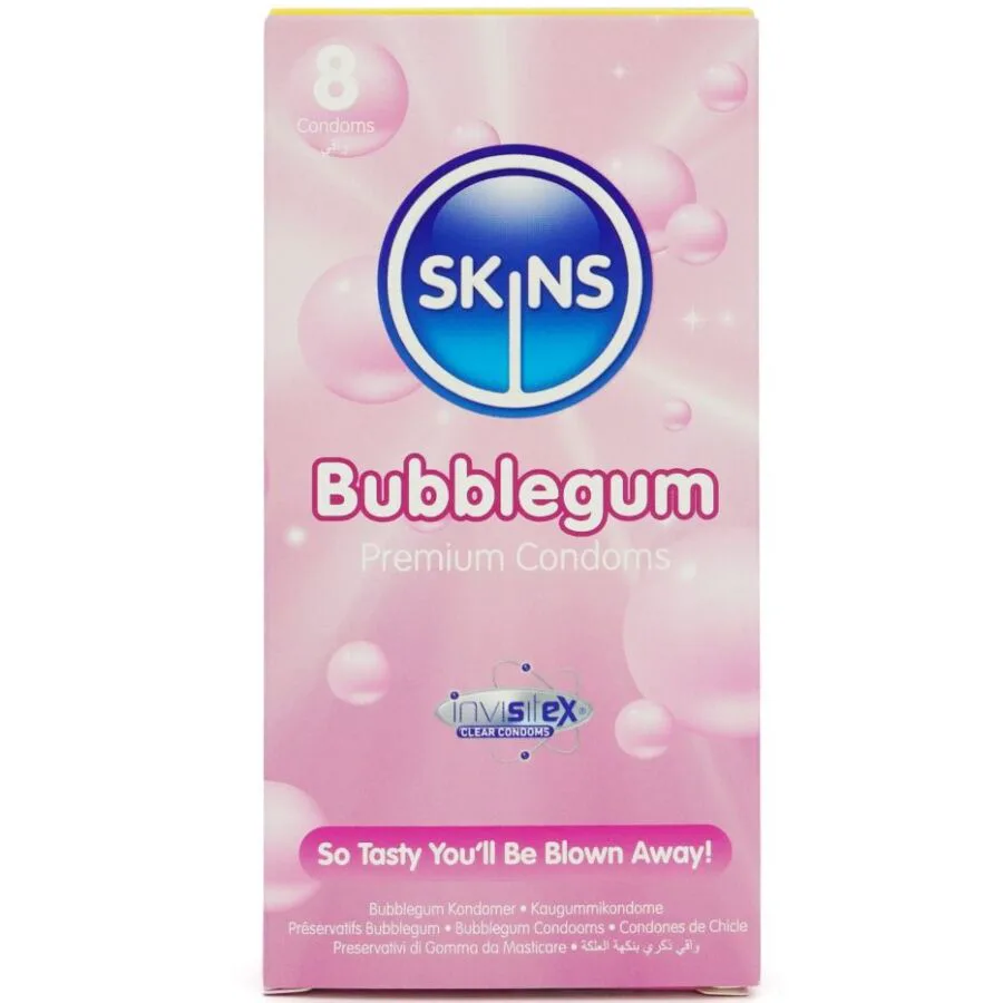 Pack de 8 Préservatifs Premium Bubblegum Skins préservatif