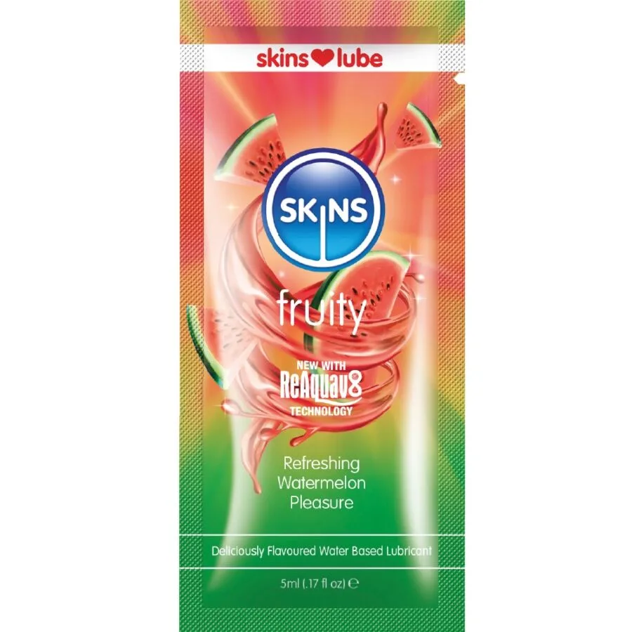 Lubrifiant Fruité à Base d'Eau Parfum Pastèque Dose Skins
