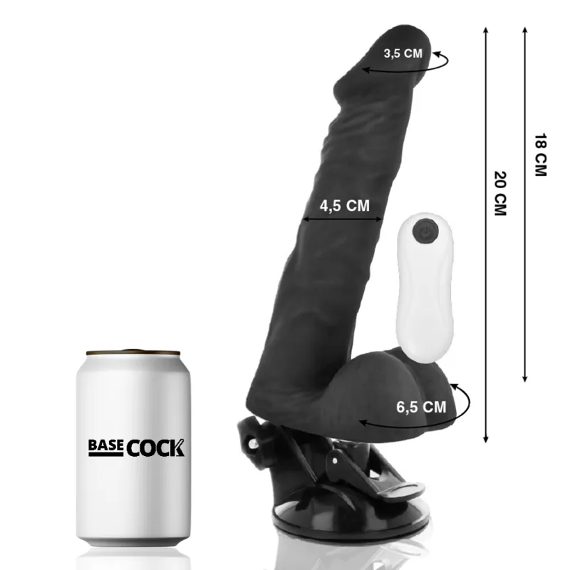 Vibromasseur Télécommande Noir 20 x 4,5 cm Basecock
