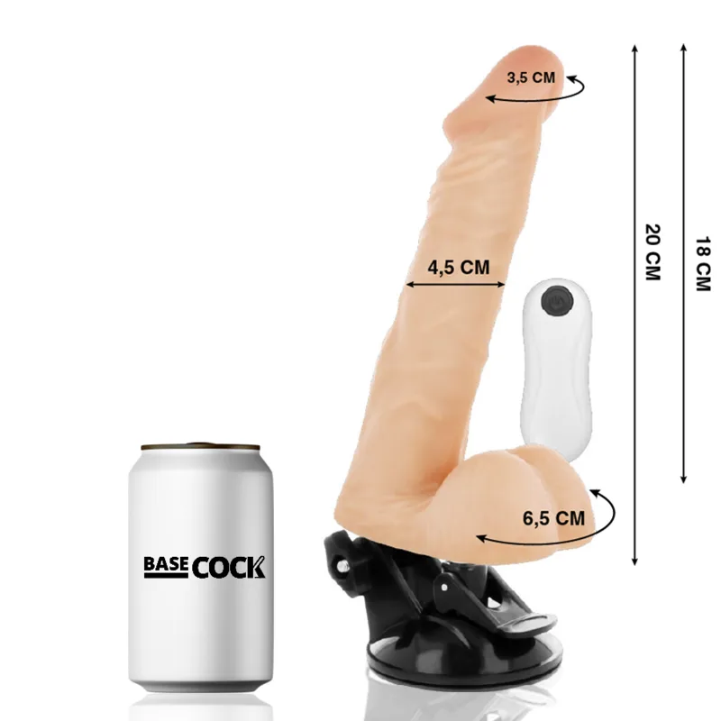 Vibromasseur Télécommande Naturel 20 x 4,5 cm Basecock