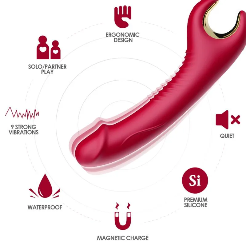 Vibromasseur & Rotateur Prince Gode Rouge Armony