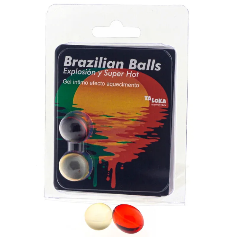 2 Boules Brésiliennes Gel Excitant Effet Super Chaud Taloka lubrifiant base eau
