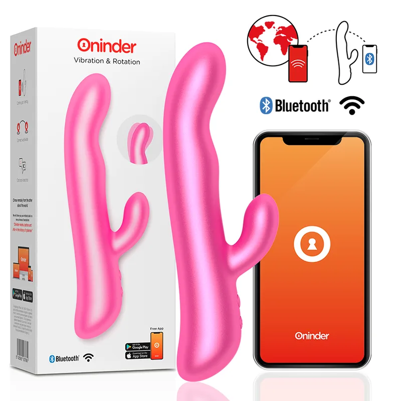 Vibromasseur Oslo Vibration et Rotation Rose - Application Gratuite Oninder