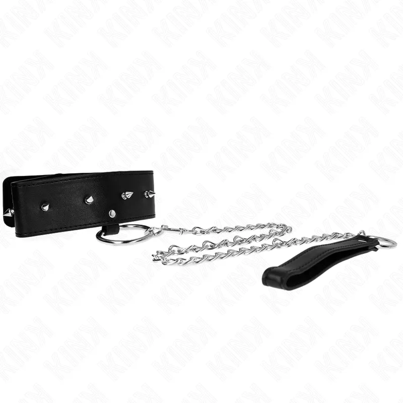 Collier 65 cm avec Laisse avec Clous Argentés Modèle 2 Kink