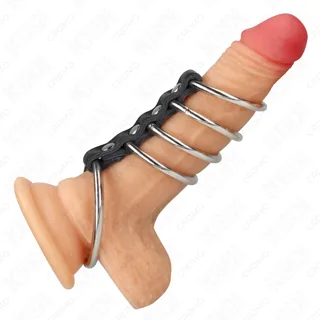 Anneaux péniens de 3,7 cm à 5 cm en Métal Relies par du Kink