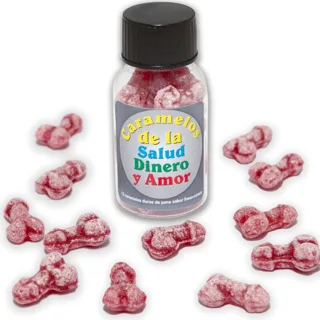 12 Bonbons Santé-argent-amour Forme de Pénis Fraise/cerise argent jeu coquin