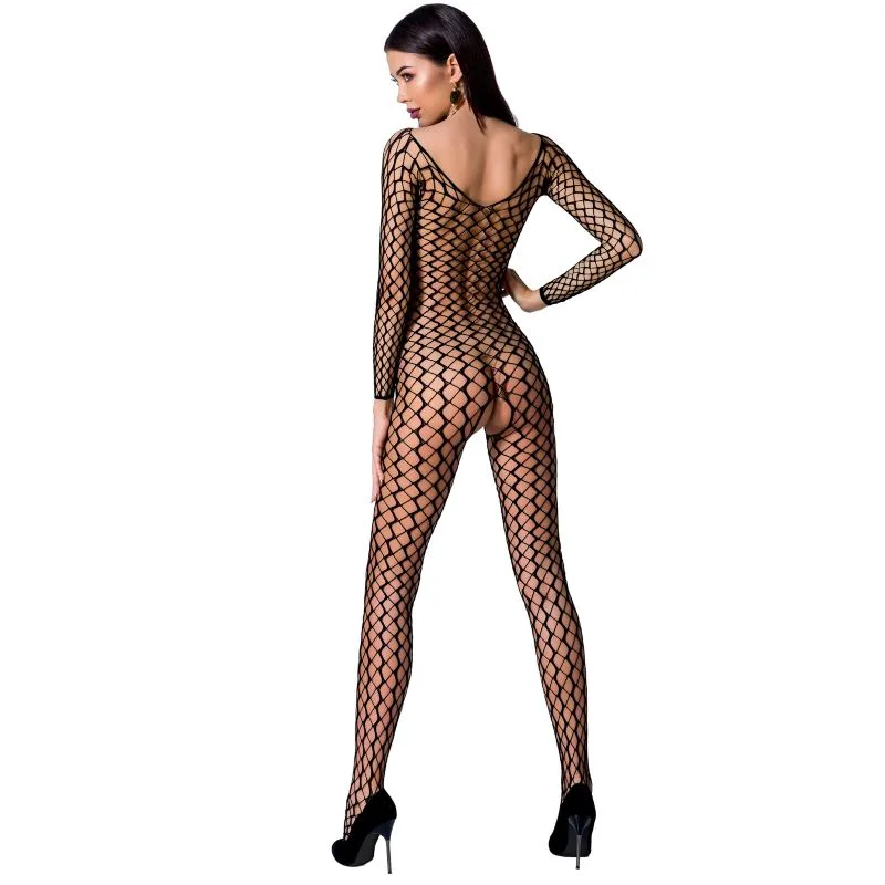 Femme BS068 Bodystocking Noir Taille Unique Passion noir body résille