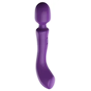 Wand She.e.o violet à double extrémité, tête ronde en haut et embout recourbé en bas