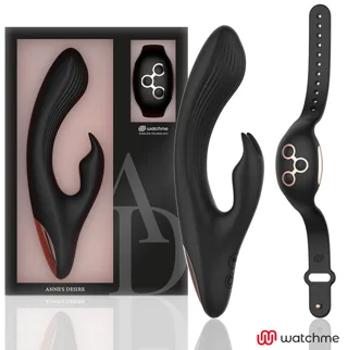 Vibromasseur Rabbit Technologie de Télécommande Watchme Noir/or Anne's Desire
