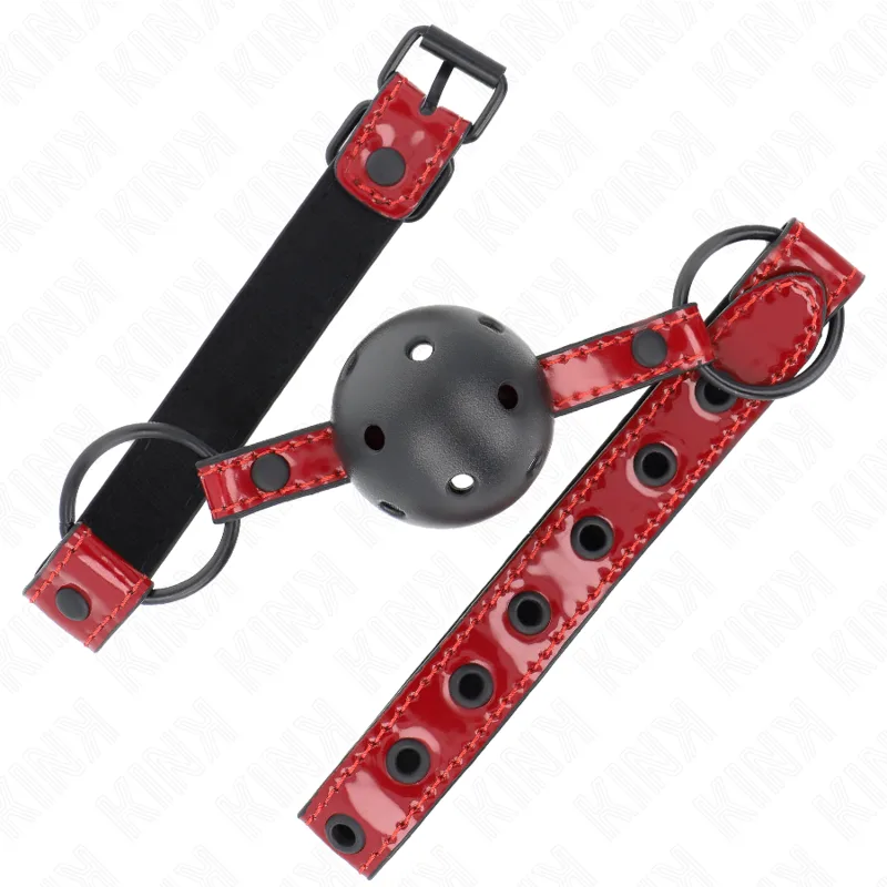 Boule en Cuir Brillant 4,5 CM Bag 63,5 X 2 CM Ajustable Kink bâillon