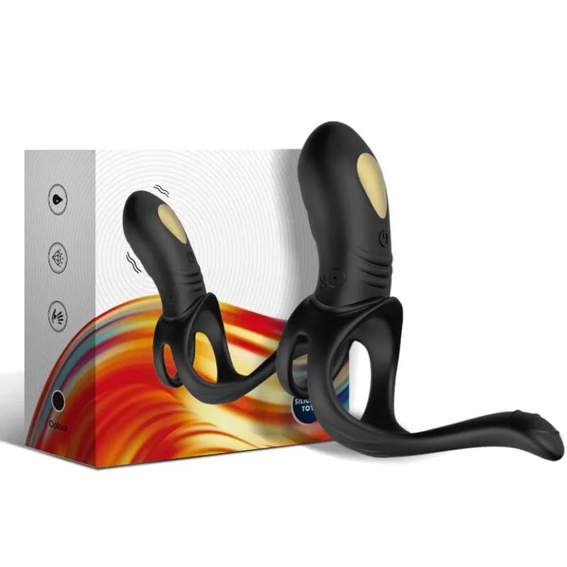 Vibromasseur Jumper Ring pour Couples & Plug Anal Noir Armony