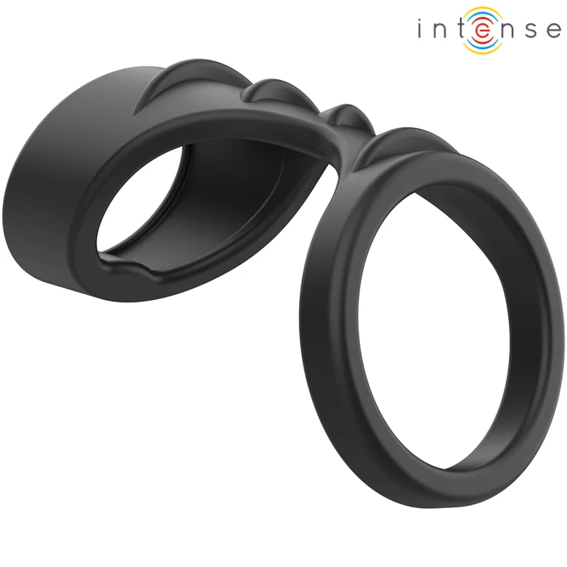 Theo Anneau pénien Double Silicone Noir Modèle 3 Intense