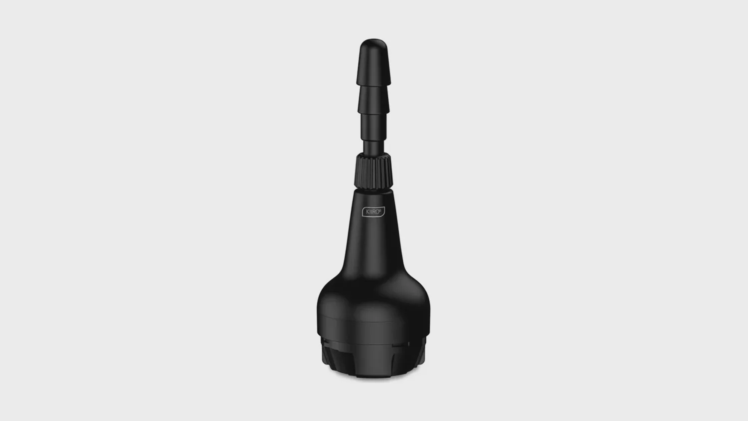 Adaptateur de gode Kiiroo Keon noir avec sa tige de fixation Vac-U-Lock, alternative sûre à une sex machine faite maison