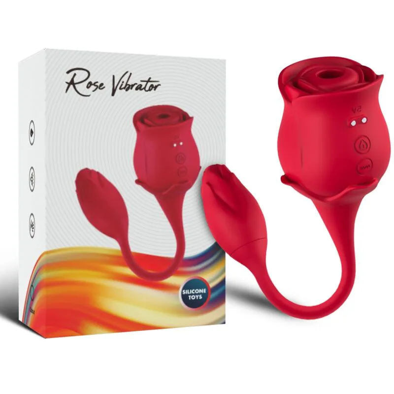 Stimulateur à succion et Vibromasseur de Clitoris Rose 10 Modes Rouge Armony