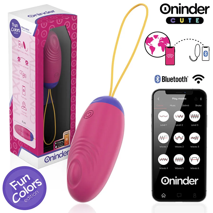 Détail de la surface de l'œuf vibrant Oninder Tapotements Oninder Cute, coloris rose