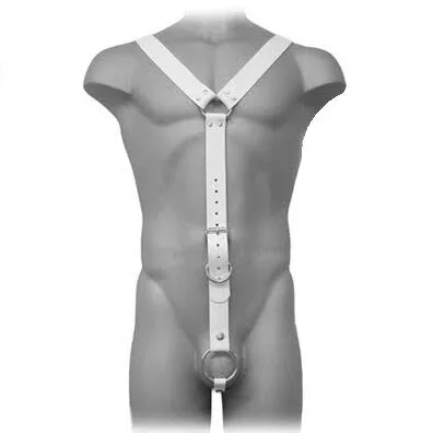 Harnais Cuir Homme Blanc Leather Body