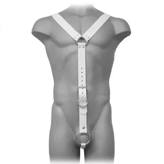 Harnais Cuir Homme Blanc Leather Body