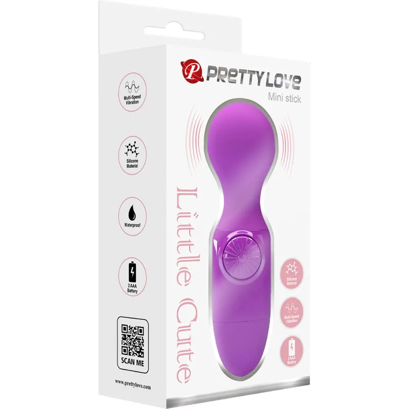 Mini masseur personnel en silicone magenta brillant, tête arrondie et corps compact avec contrôles latéraux, sur fond blanc