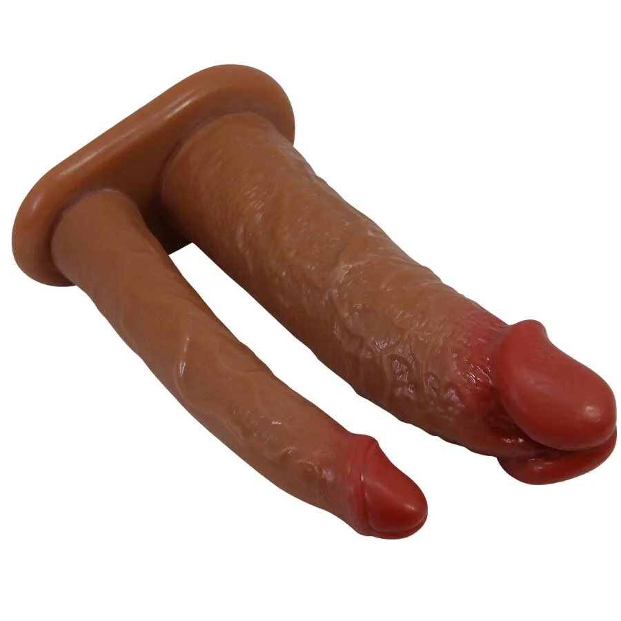Manchon Double Pénis Yairon avec Extension de 4 CM Mulâtre gaine pénis