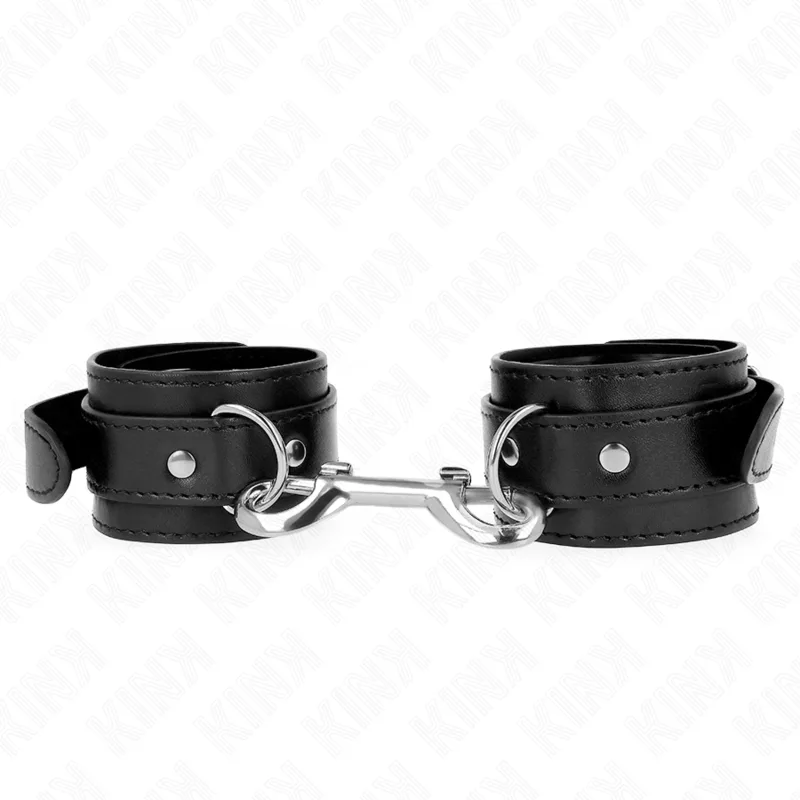 Menottes - Rangée de Rivets Simple Noir Kink